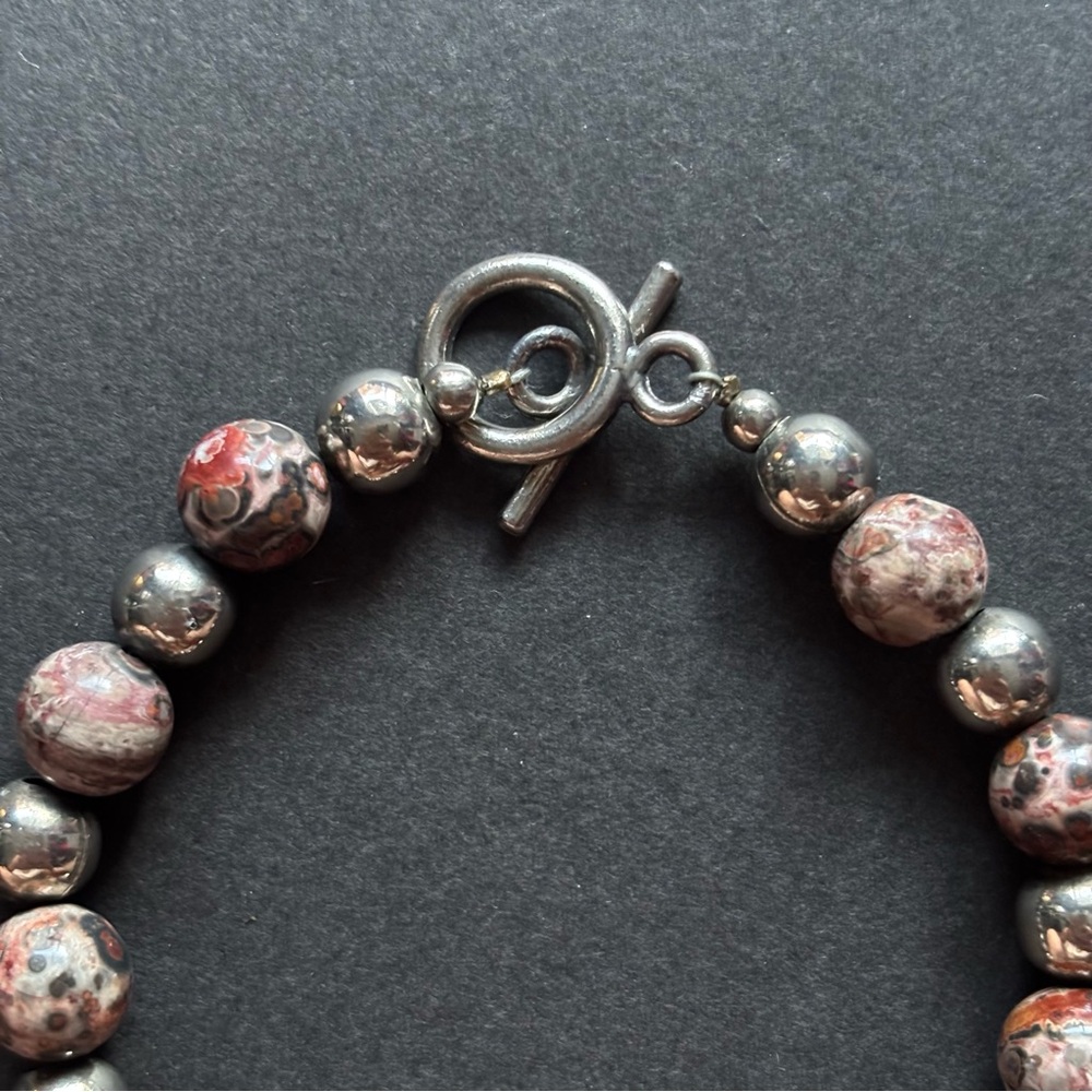 Leopard Jasper Bead Bracelet | 7 IN - Picture 5 of 7